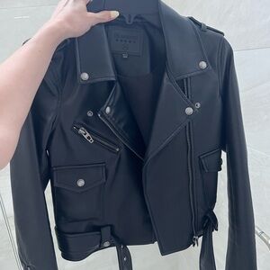 Black Faux Leather Jacket Blankyc NYC